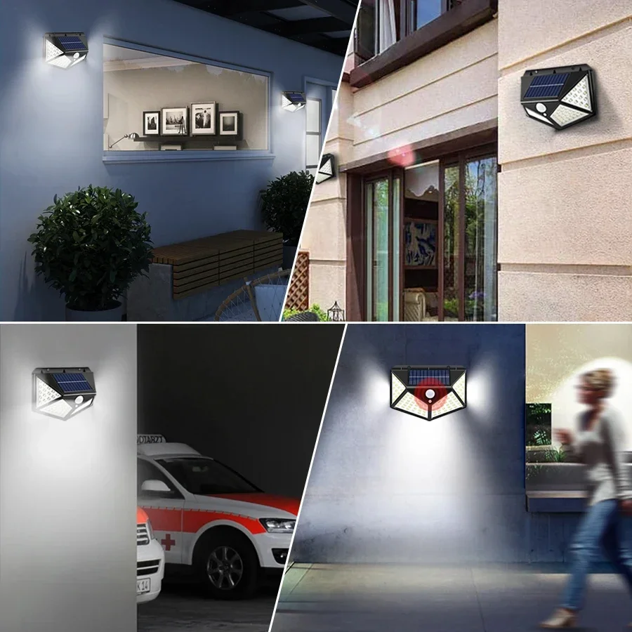 Luces solares LED para exteriores, lámpara Solar externa impermeable, Sensor de movimiento, luces de jardín, energía Solar, luz Solar, patio, pared, farola