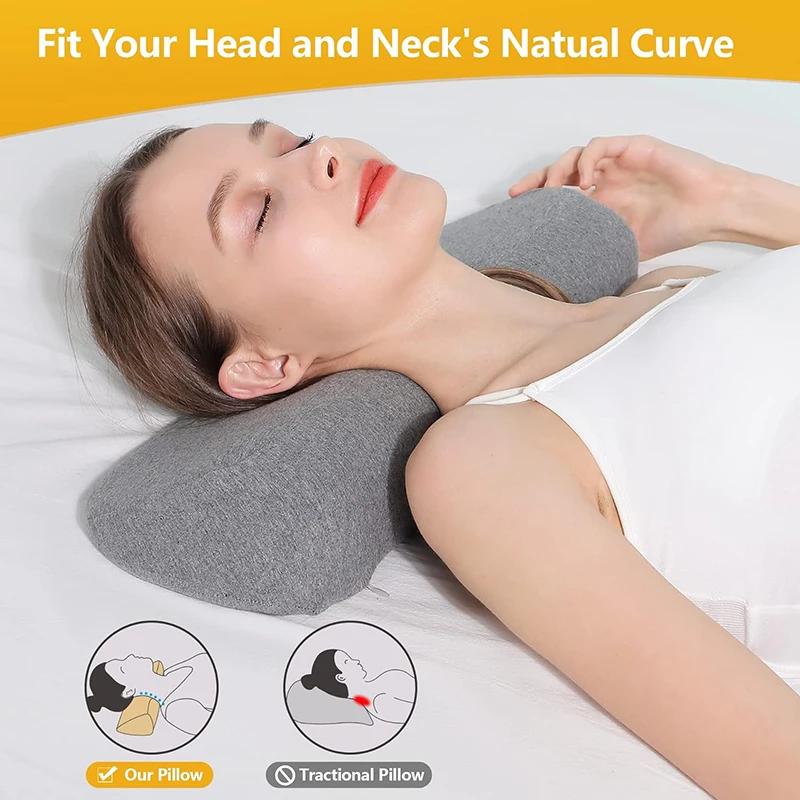 Cuscino cervicale, Cuscino contorno in memory foam, Cuscini letto per letto per letto laterale Cuscino per dormire ortopedico ergonomico, Cuscino per il collo