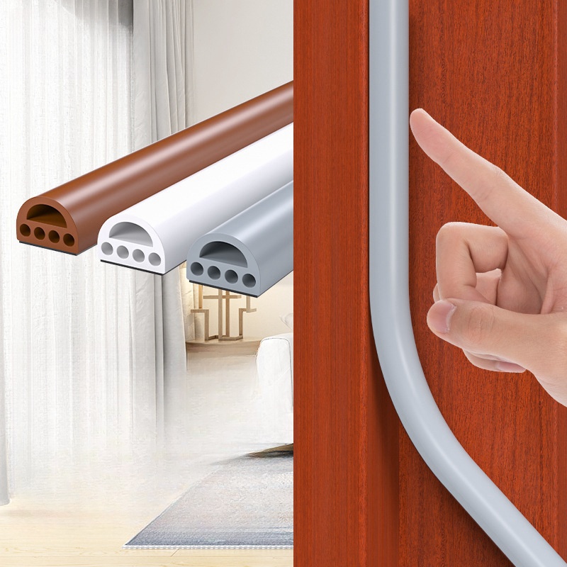 Nova tira de borracha de silicone de 6m, tira de vedação tipo i/e/d para portas, janelas, autoadesiva, anticolisão, à prova d'água