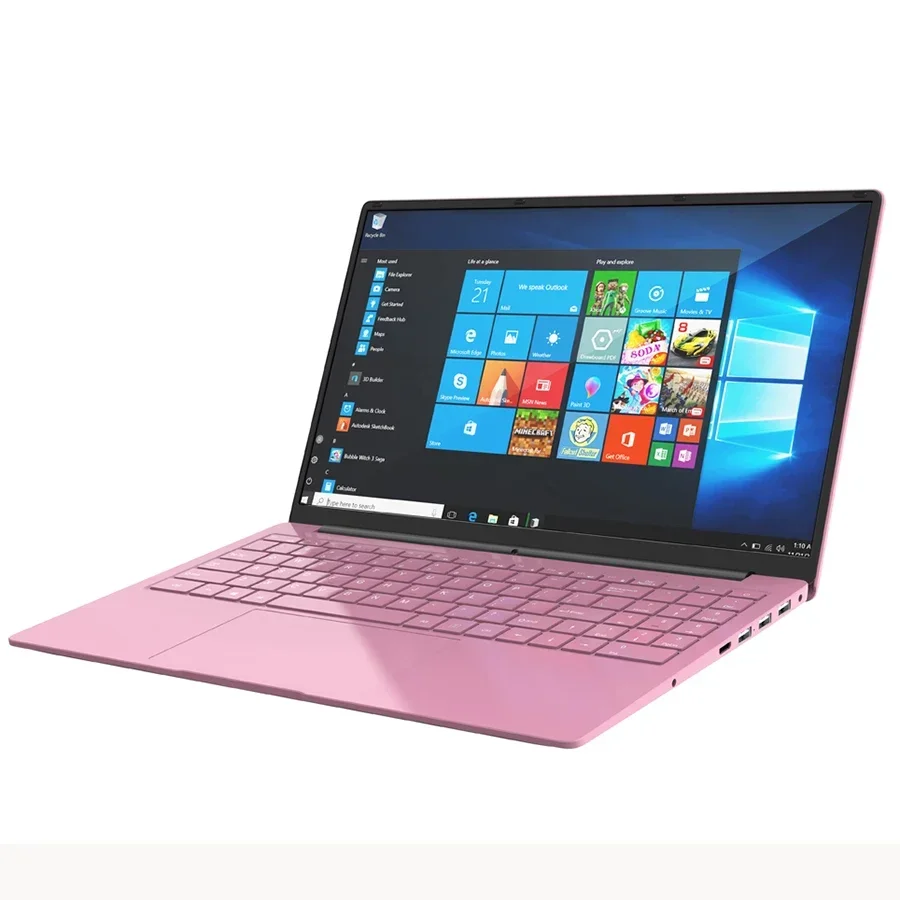 2023 Cheap Woman Laptops Windows 10 Office Pink Notebook Netbook Gaming 15.6" Intel Celeron J4125 12G+1TB Dual WiFi HDMI USB 3.0