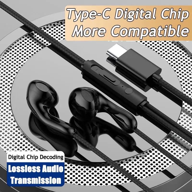 9D ハイファイ重低音水滴スタイル有線イヤホン 3.5 ミリメートル AUX/タイプ C デジタルチップヘッドセットサムスン Xiaomi Android タブレット PC
