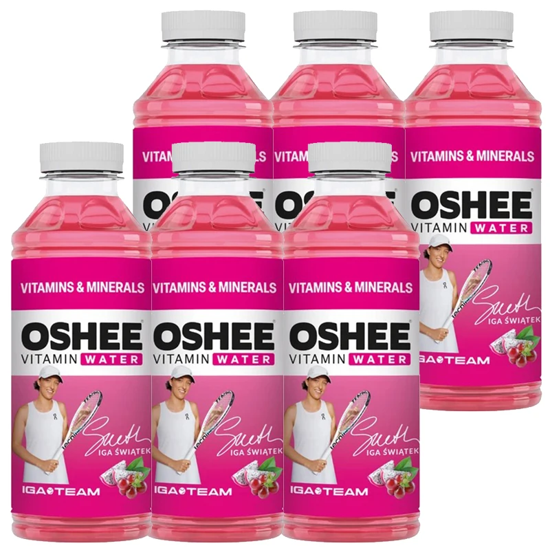 Oshee Vitamin Water o smaku czerwonych winogron dragonfruit 555 ml x 6 sztuk