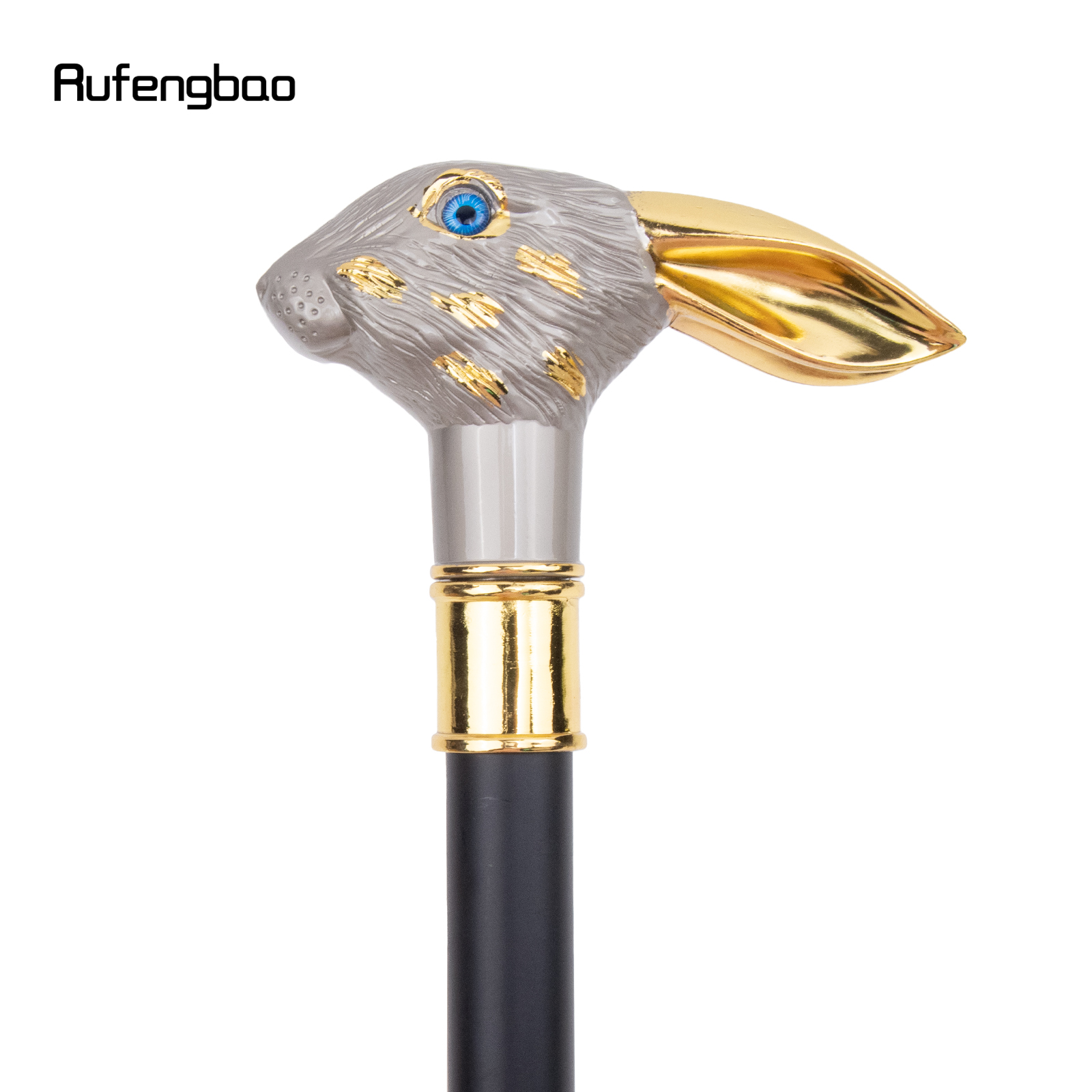 Prata dourado coelho longo orelha cavalheiro bengala moda bengala cavalheiro crosier botão bengala 93cm