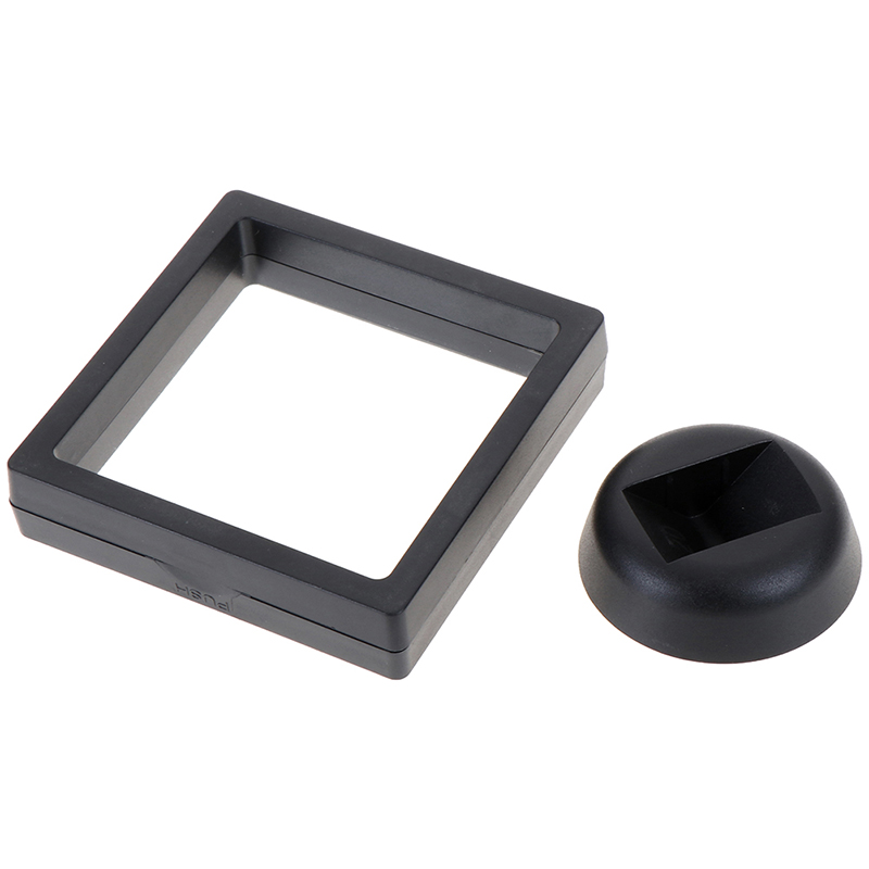 90*90mm Black 3D Floating Jewelry Coin Display Frame Holder Box Case Stand Jewelry Storage Display Suspension Box