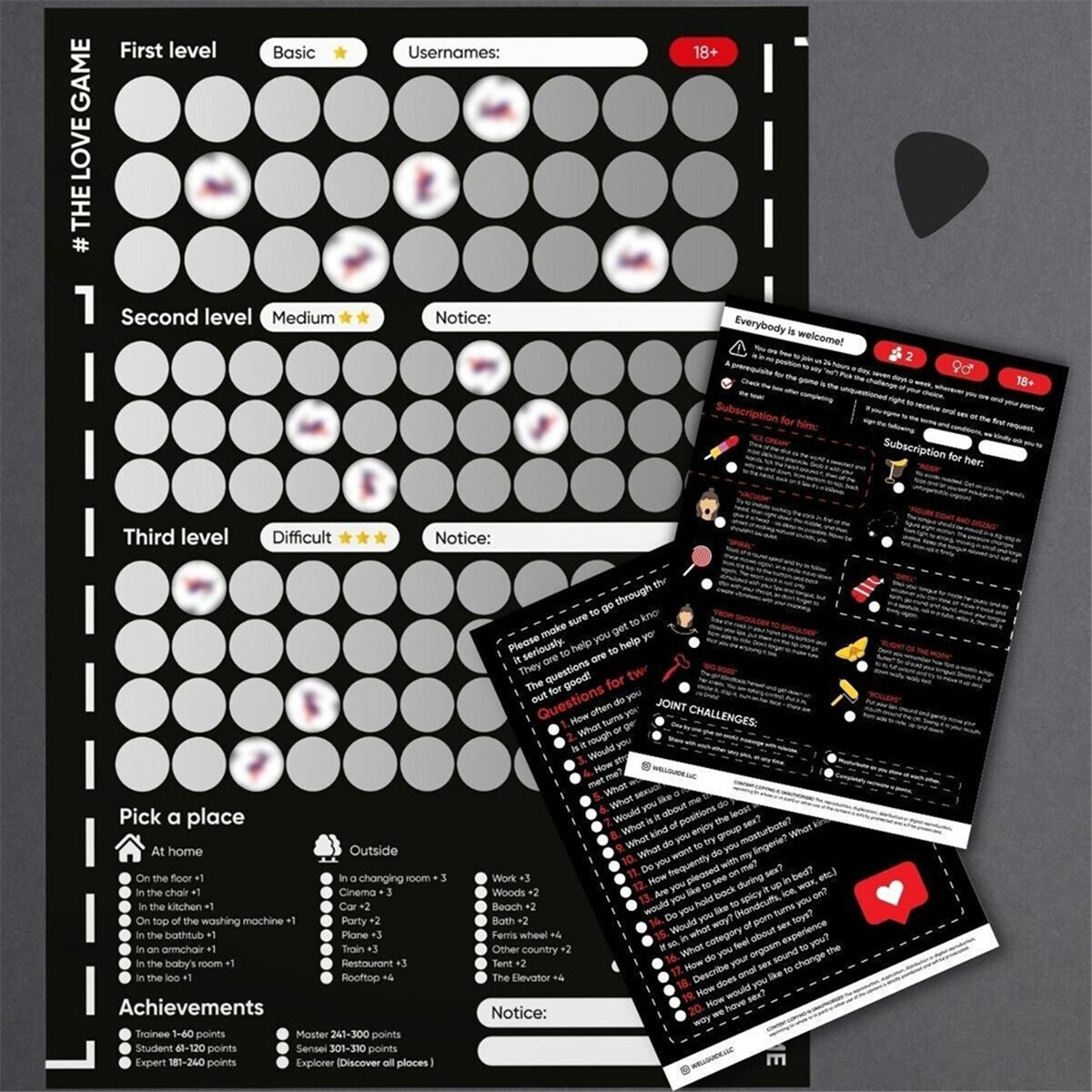 The Love Game Scratch Off Poster Game for Couples Valentine's Day Gifts Wall Poster Gift for Her and for Her
