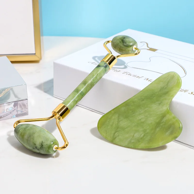 2 Chiếc Ngọc Máy Xoa Bóp Cho Gương Mặt Thân Quách Thiếu Lâm Cạp Làm Đẹp Da Mặt Con Lăn Bộ Tự Nhiên Gouache Đá Massage Giảm Béo Da chăm Sóc Nâng