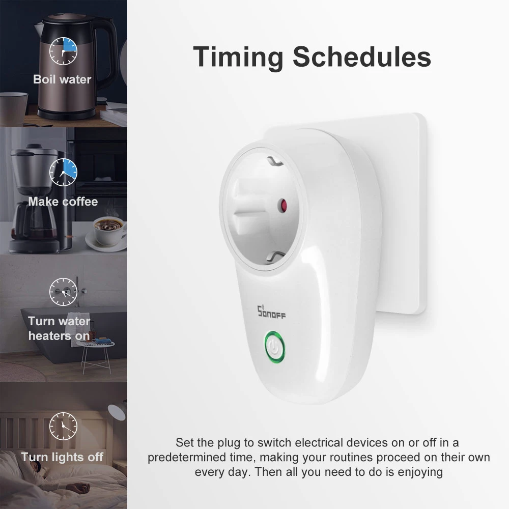 SONOFF Outlet S26 EU / BR Wifi Plug Wireless Smart Socket Smart Plug Smart Home Works With Alexa Google Home eWeLink APP