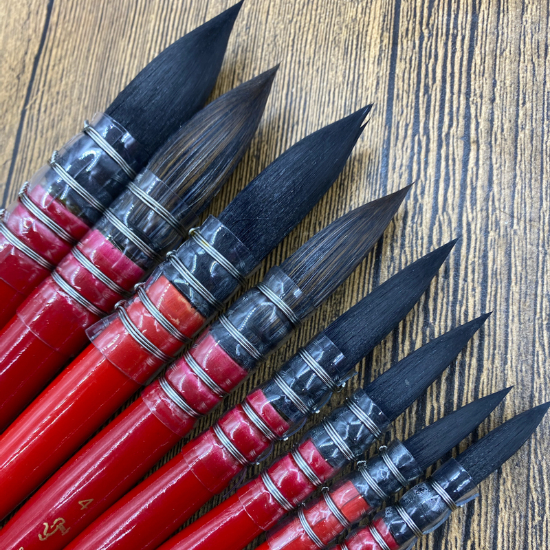 7-stück Eichhörnchen Haar Aquarell Ölgemälde Stift Erwachsene Kunst Malerei Hand bemalt Nylon Runde-headed Spitzen pinsel