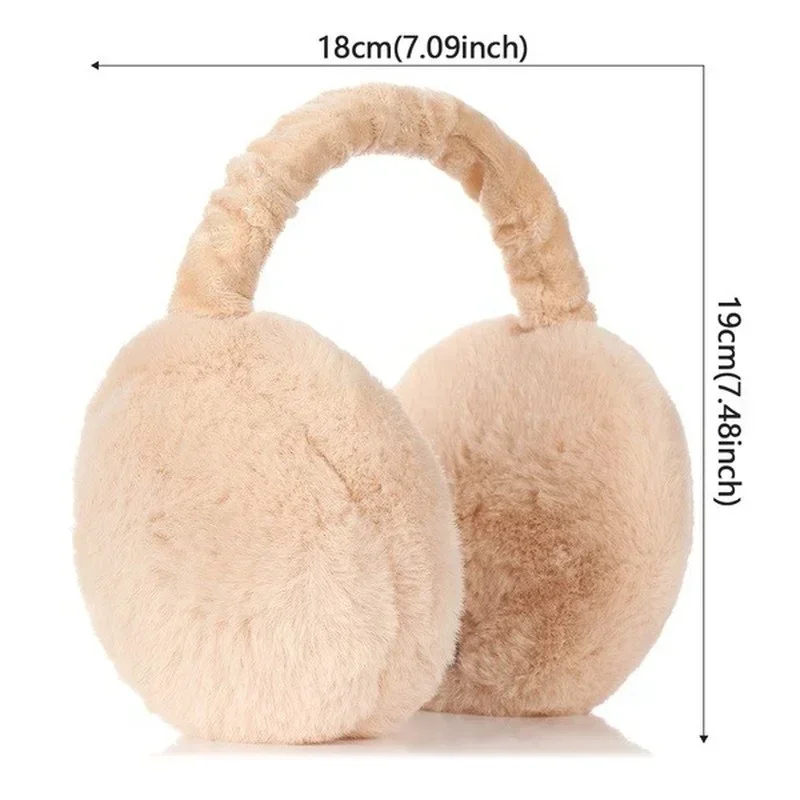 Orejeras calentadoras de orejas de felpa suave para mujer, accesorios para clima frío al aire libre, Color sólido, 1 ud.