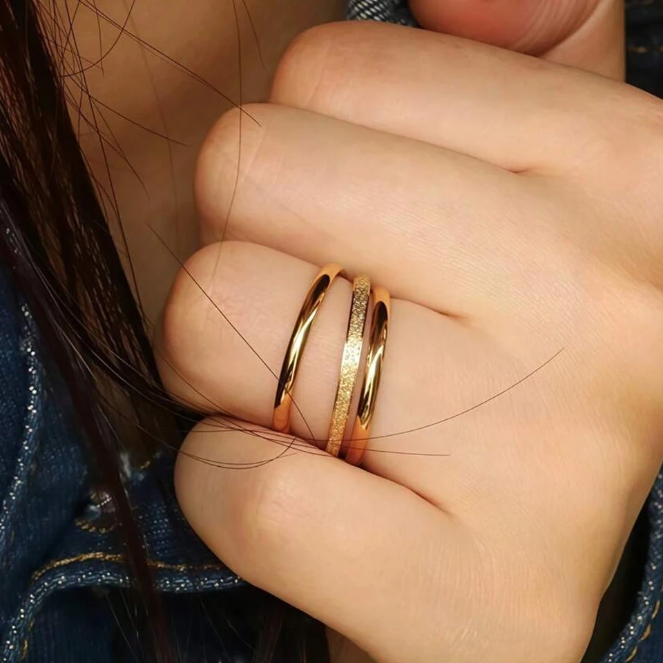 ZAKOL Anello in acciaio inossidabile da 2 mm di larghezza per donne e ragazze Anello di coda in stile minimalista squisito per usato in tutte le stagioni