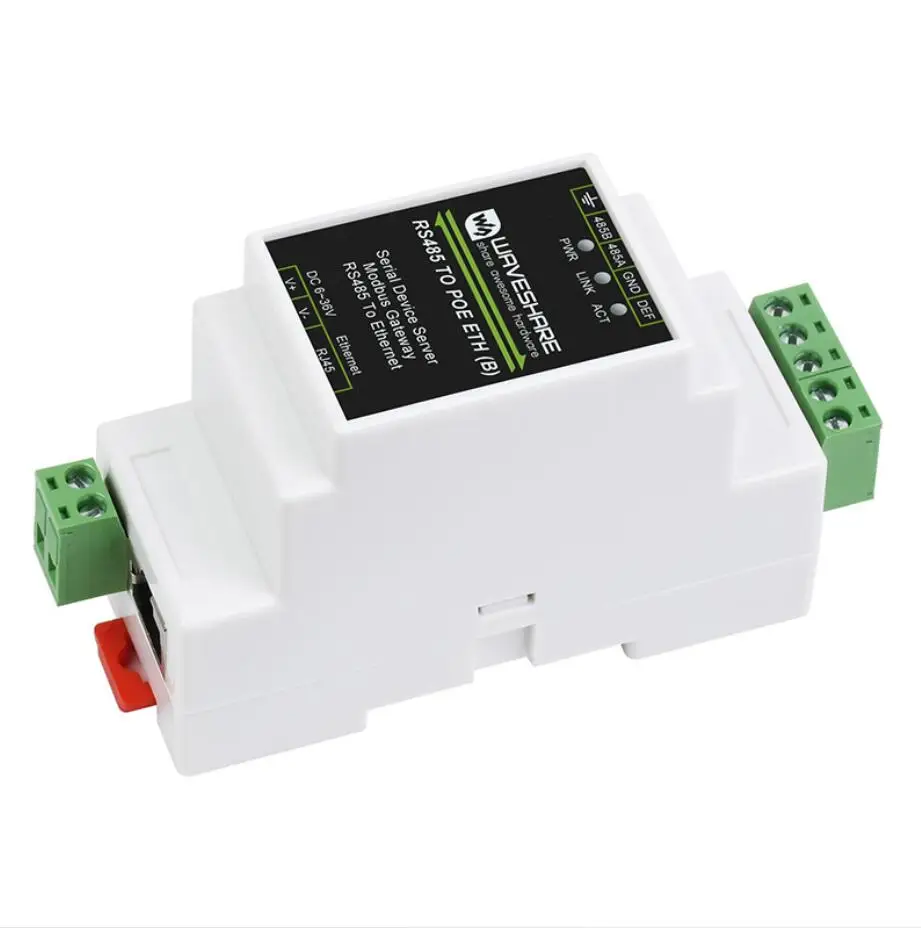 Industrieller serieller Modbus MQTT JSON-Server RS485 zu RJ45 Ethernet TCP/IP zu serieller Schienenmontage-Unterstützung mit POE-Funktion (optional)