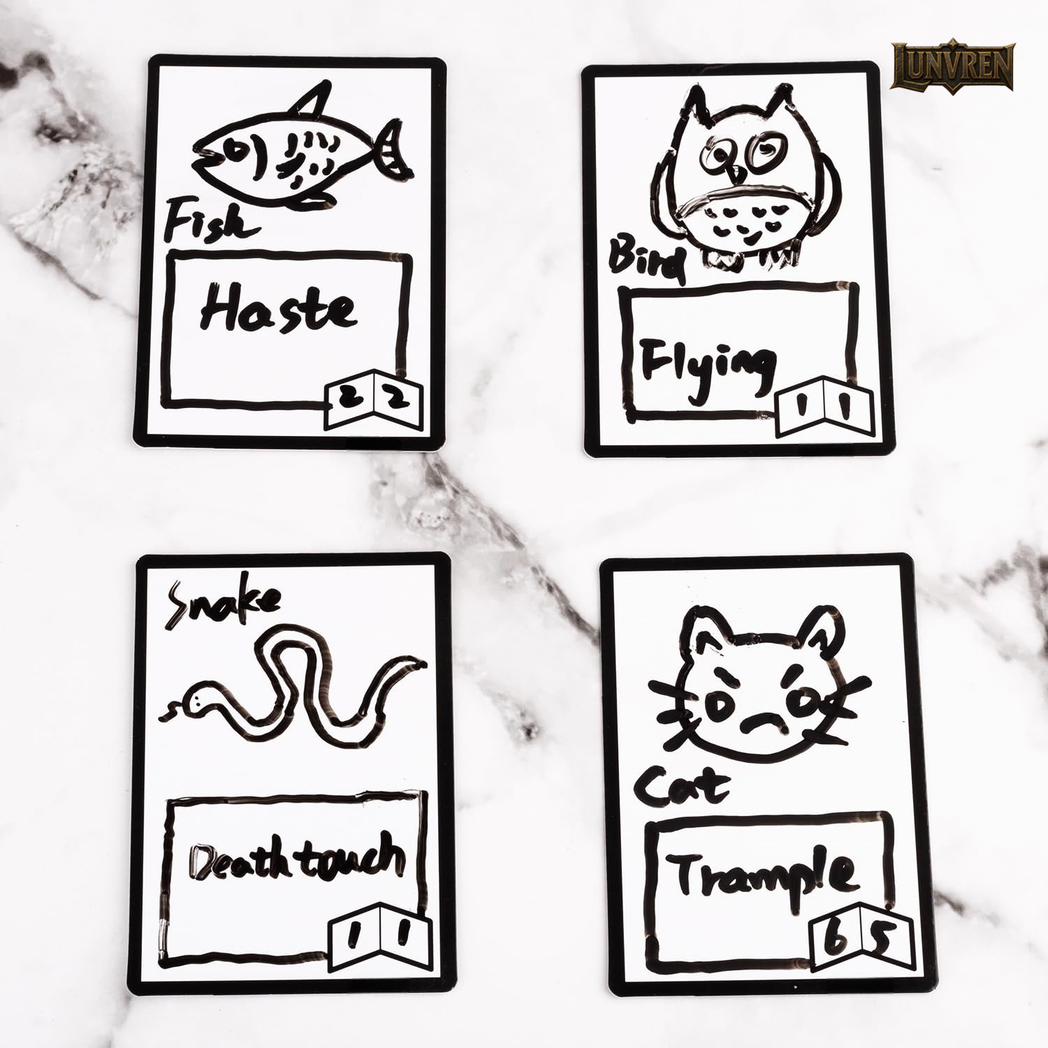 50 Pieces Reusable Dry Erase MTG Tokens with Marker Double-Sided MTG Proxy Cards for MTG, DND DIY Blank Card Games Accessories