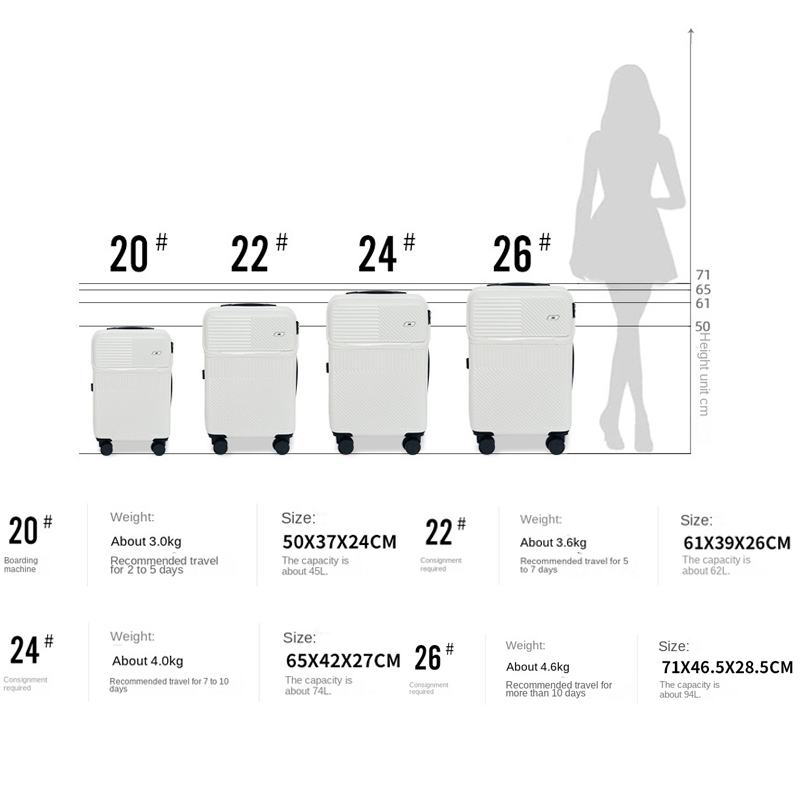 Kopor perjalanan พกกระเป๋าเดินทางล้อลากกระเป๋าเดินทางแบบลากกระเป๋าเดินทางธุรกิจน้ำหนักเบา