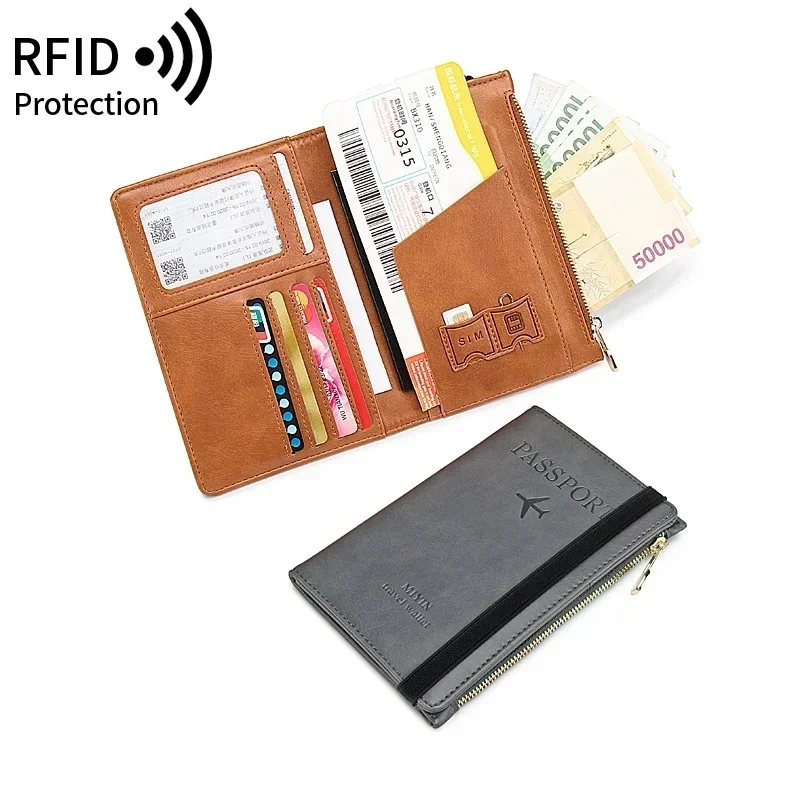 Bolsa para documentos de viagem, capa protetora para passaporte, casal simples, suporte protetor, mapa de avião pu, capa para passaporte de viagem