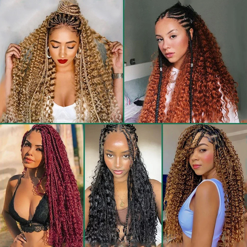 Cheveux tressés humains blonds pour tresses Boho met en évidence aucune trame Extensions de cheveux vierges brésiliens bouclés vague profonde en vrac pour tressage