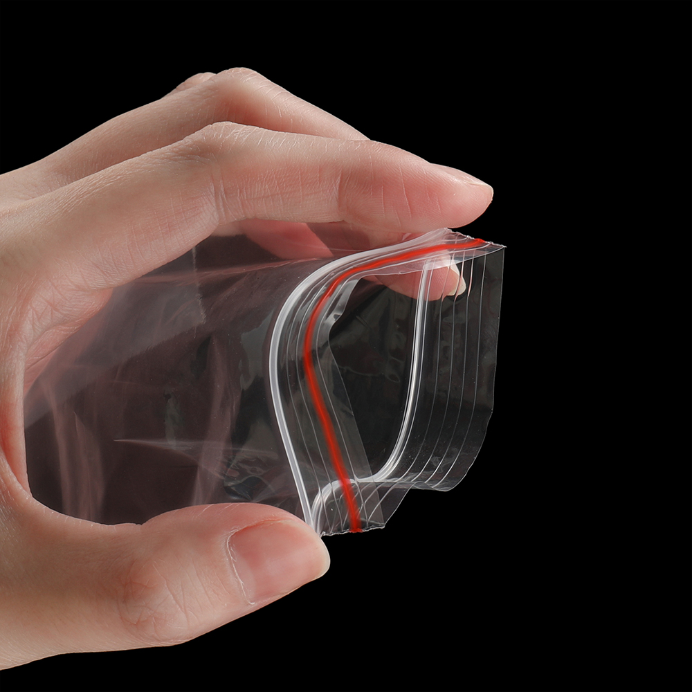100Pcs Multiple Sizes Transparent Ziplock Plastic Bag for Jewelry Beads Bracelets Storage Small Business Packaging Supplies