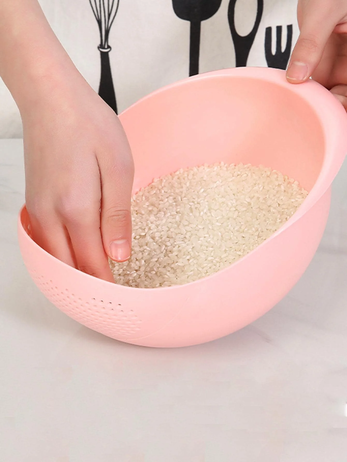 Peneira mágica de arroz para cozinha, Lavando a bacia do arroz, Vegetal de lavagem doméstica, Sem vazamento, Buraco Fino, Não se desvanecem