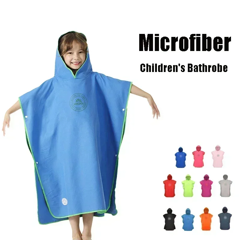 Couverture de bain en microfibre pour enfants, Poncho de plage à capuche, serviettes de Surf, peignoir à langer à séchage rapide, serviettes de natation pour enfants