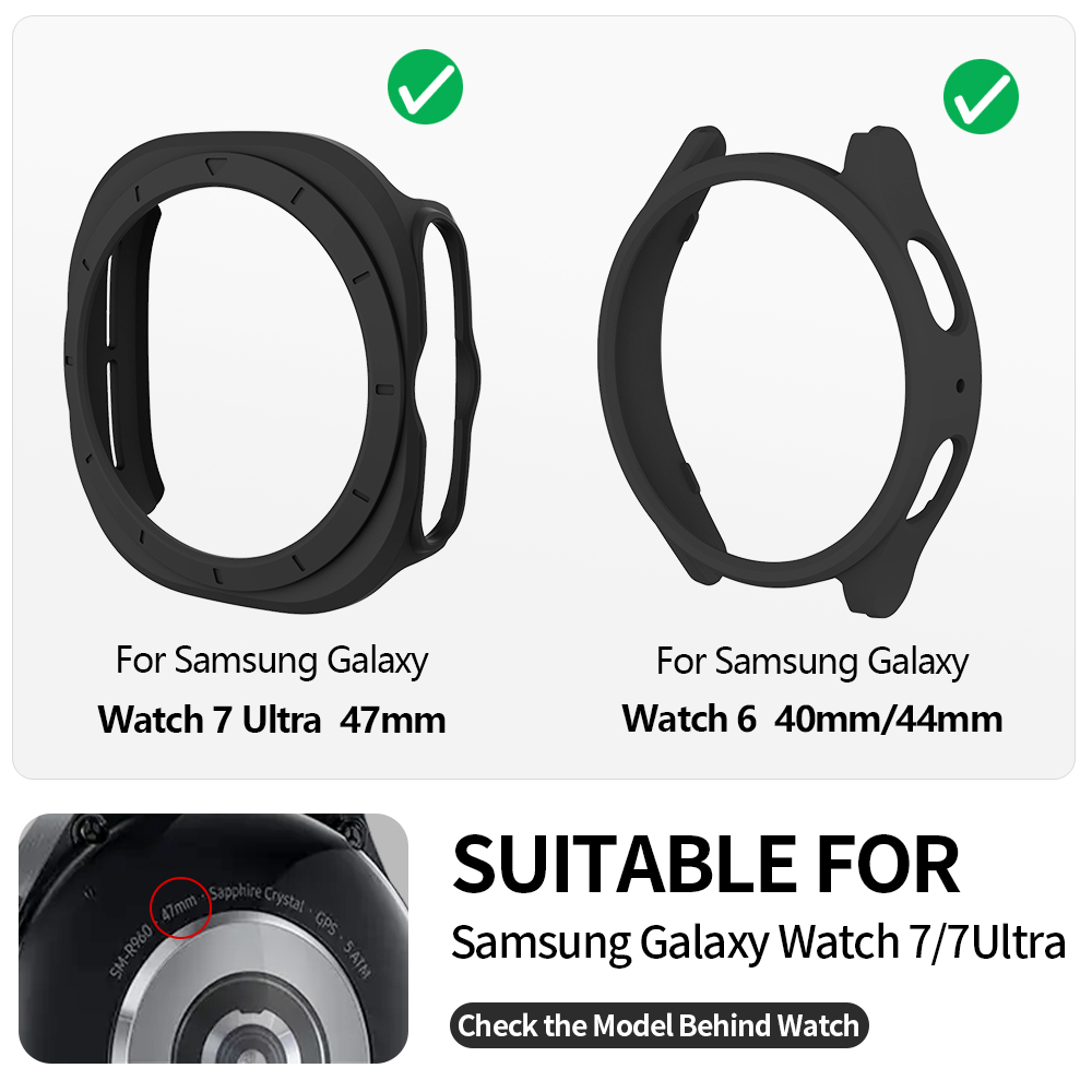 Funda para Samsung Galaxy Watch 4/5/6 40mm 44mm 5pro 45mm Funda PC Mate Protectora Bumper Shell para Galaxy Watch 6 Classic 43mm 47mm Protector Cover