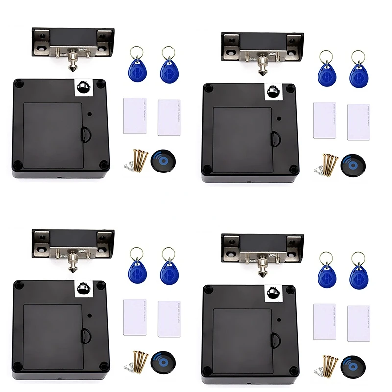 Bộ 4 Món Thông Minh Ngăn Kéo Cảm Ứng Tủ Khóa Thẻ RFID Thông Minh Khóa Điện Tử Tủ Quần Áo Đồ Dùng Xông Hơi Tủ Khóa Khóa