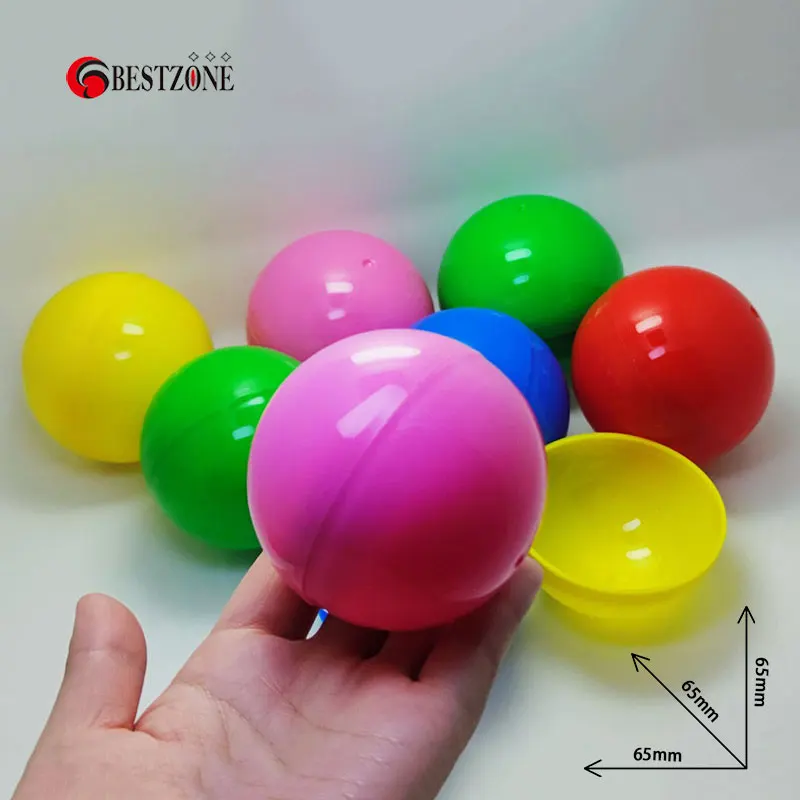 5Pcs D65MM 2.56Inch Plastic Toy Capsules Round Surprise Balls Draw Can Open Container Kids For Capsule Station Dispenser Machine