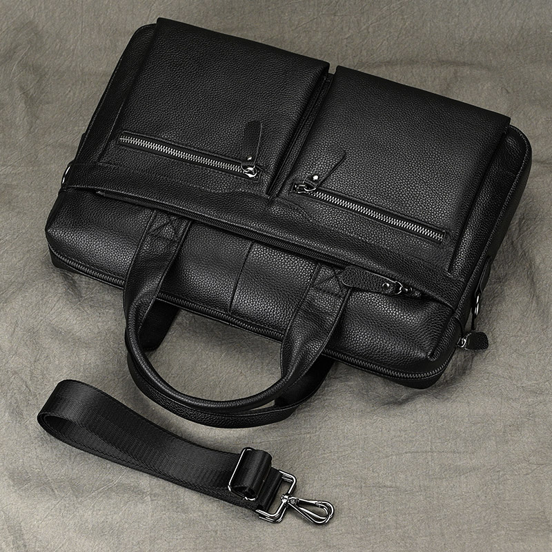 Herren Business Aktentasche fit 15 "PC Echt leder Handtasche Echt leder Herren Laptop Handtasche A4 Office Man Umhängetasche
