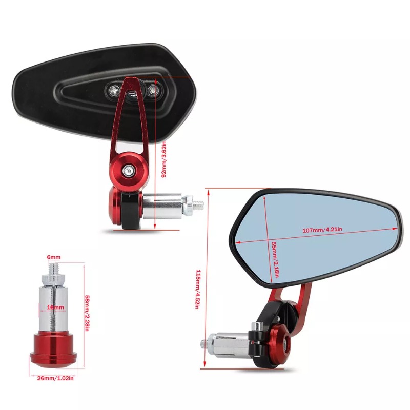 7/8" 22mm Motorcycle Rearview Side Mirrors Universal Scooter Bar End Handlebar Mirror Accessories For Harley Yamaha Honda