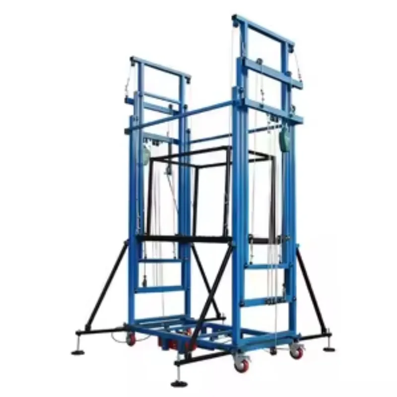 10M Height Electric Mobile Scaffolding Lift 500KG Load Capacity With Emergency Stop Safety System Folding Platform