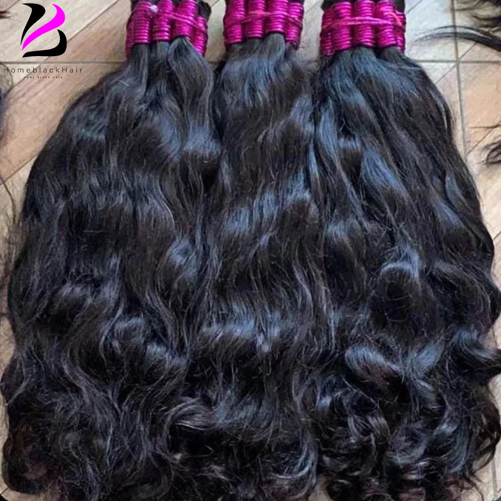 Nenhum trama virgem em massa cabelo humano onda profunda cabelo humano para trança 100% não processado extensões de cabelo humano em massa cabelo remy brasileiro
