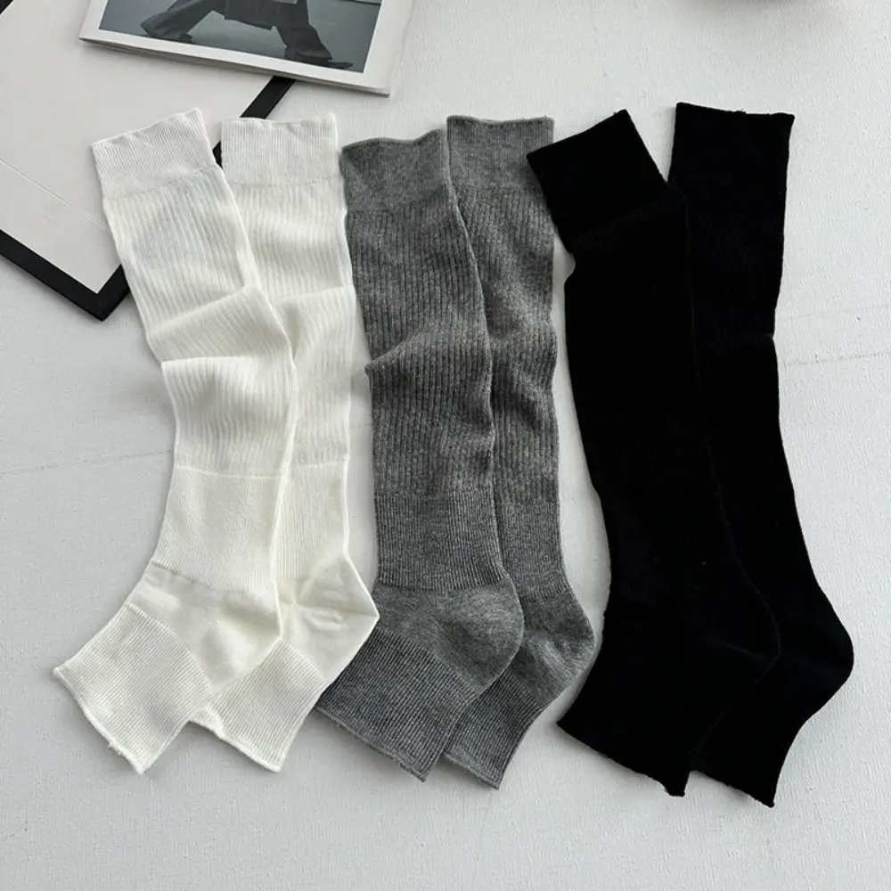Calcetines cómodos de pantorrilla Lolita JK, calcetines largos transpirables de seda helada de Color sólido, calcetines hasta la rodilla ultrafinos de estilo japonés para primavera