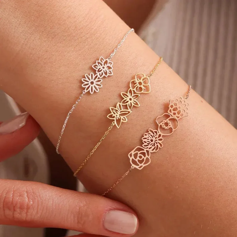 สร้อยคอโชกเกอร์ดอกไม้เกิด kalung Baja Tahan karat