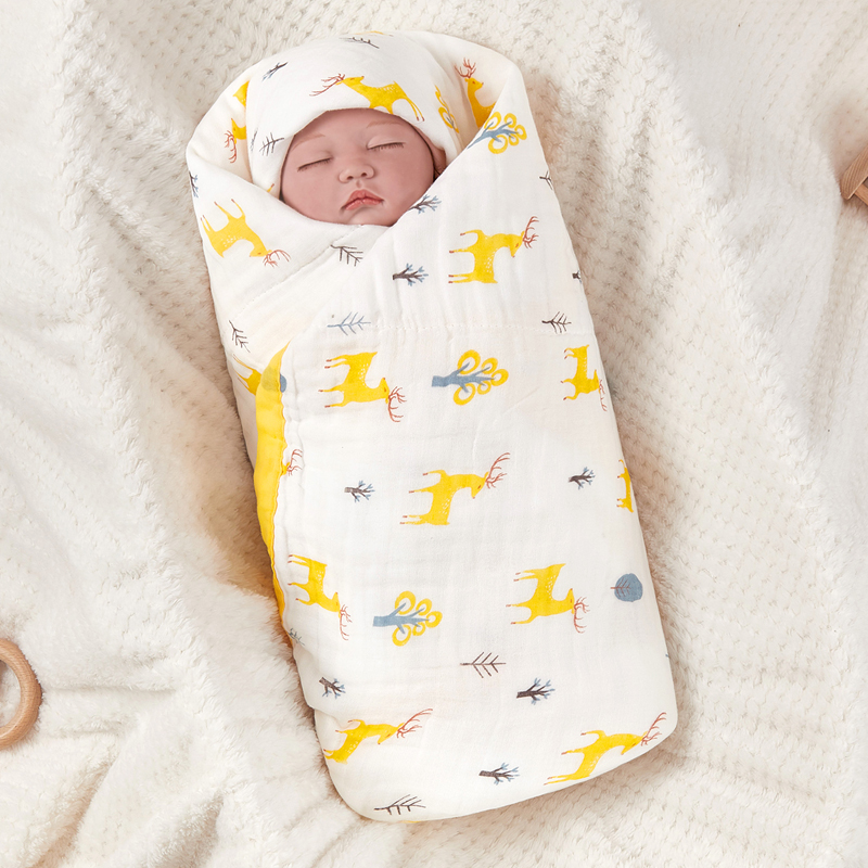 Cobertor do bebê algodão 6 camadas recém-nascido swaddle cobertor dos desenhos animados de alta densidade respirável cobertor das crianças