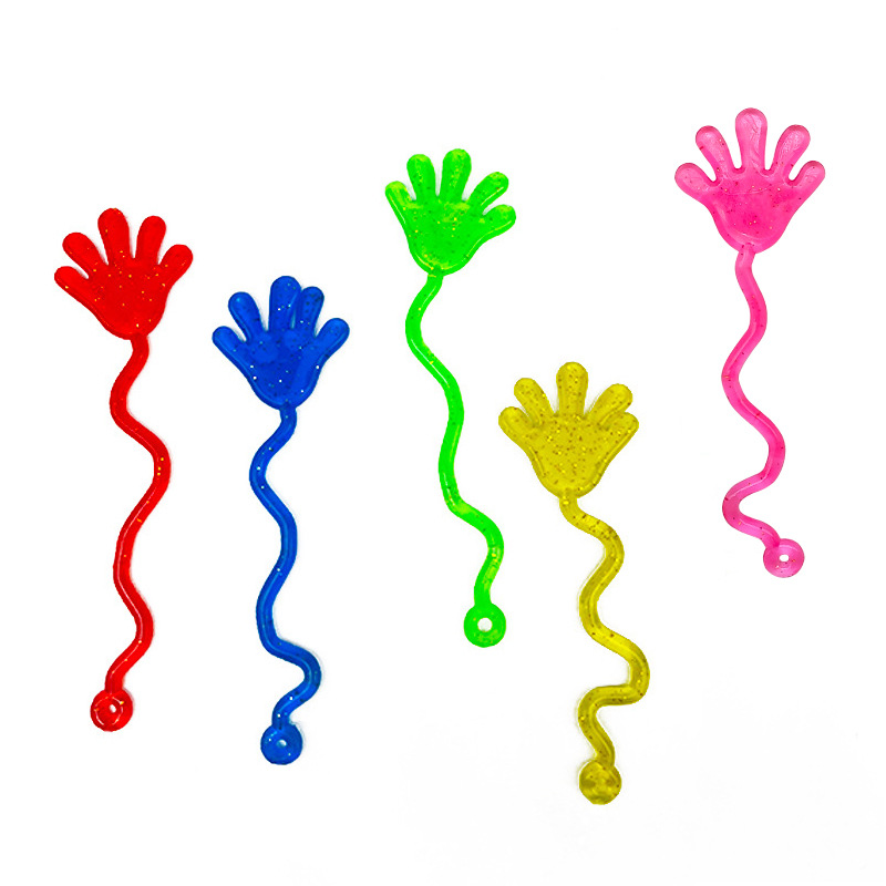 5-20 ชิ้นเด็กตลก Glitter มือเหนียวของเล่นปาล์มยืดหยุ่นเหนียว Squishy Slap ปาล์มของเล่นเด็กของขวัญ Party ...