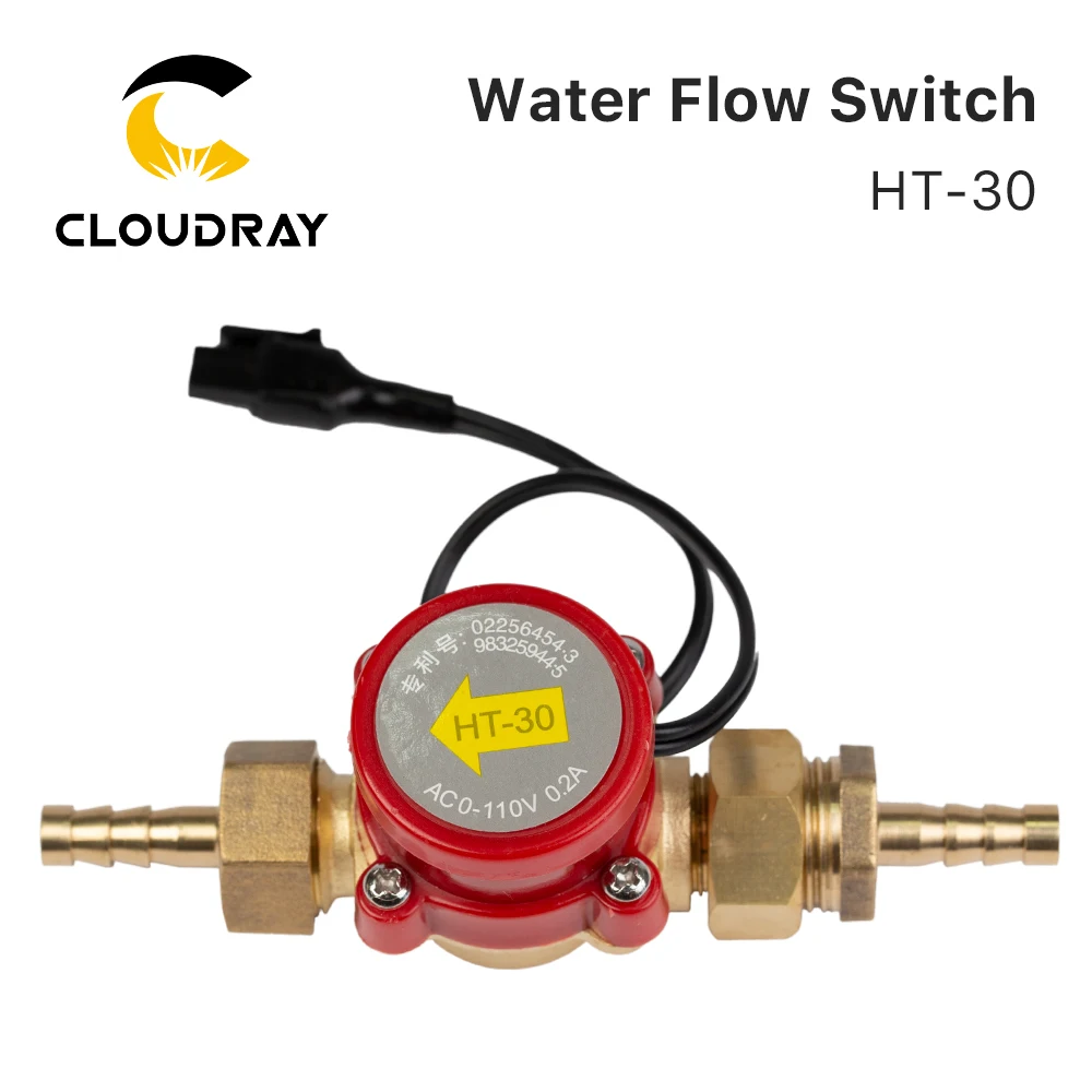 Sensor de interruptor de flujo de agua Cloudray, protección de HT-30 de 8/10/12mm para máquina cortadora de grabado láser CO2