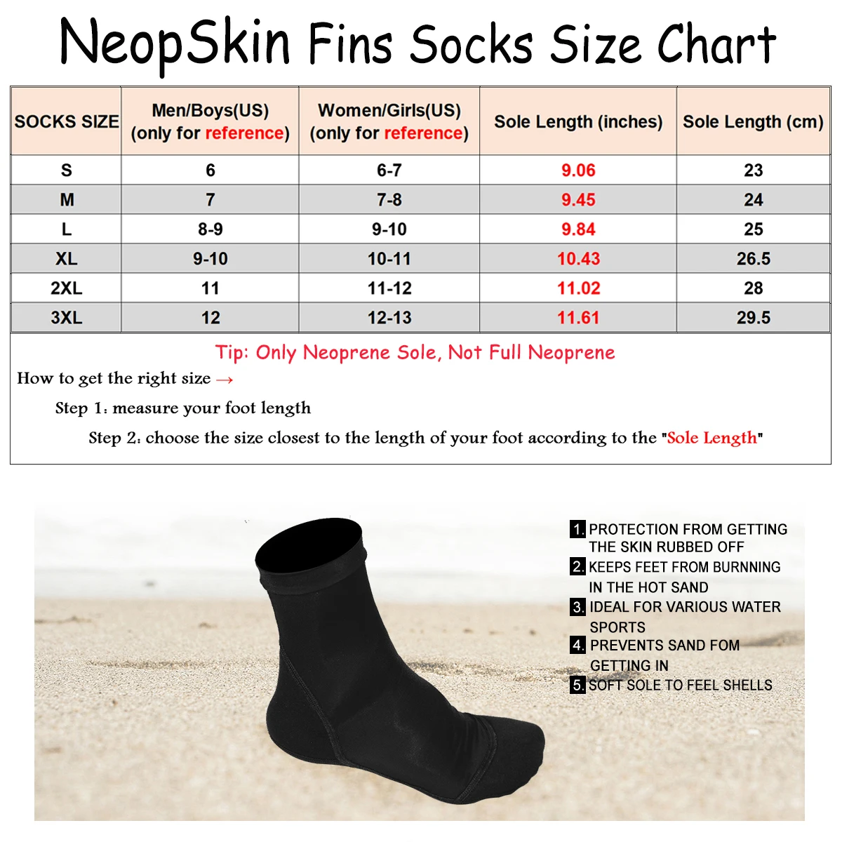 ถุงเท้า Neoprene Fin สําหรับวอลเลย์บอลชายหาดทรายฟุตบอลบางโพลีเอสเตอร์รองเท้า 1.5 มม. Neoprene Soles ป้องกันแสงแดดรองเท้าน้ํา