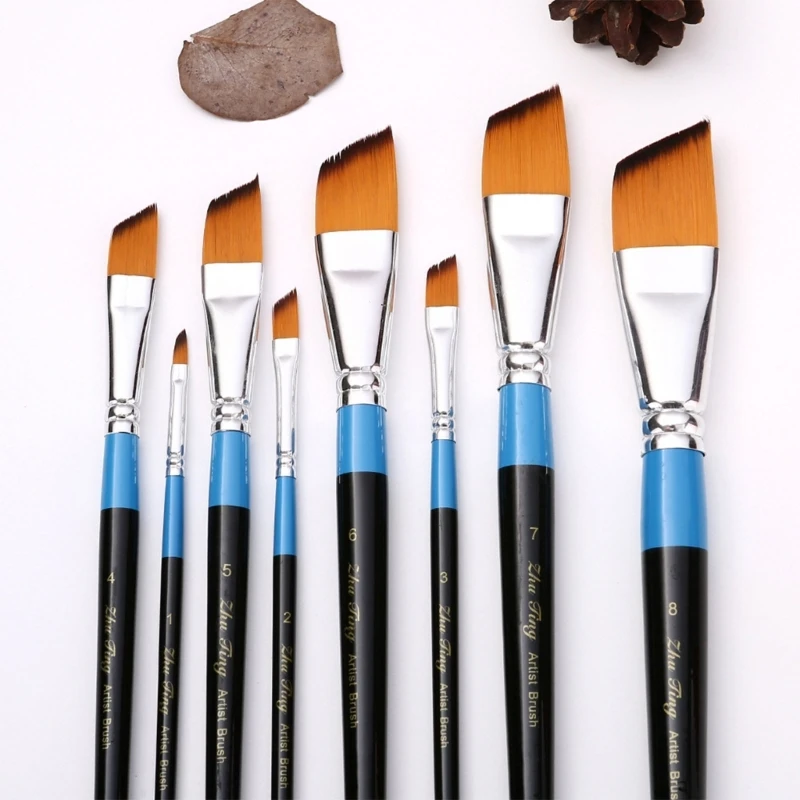พู่กัน แปรงทาสีอะคริลิก แปรงทาสีปลายละเอียดสำหรับแปรงทาสีสีน้ำ F19E