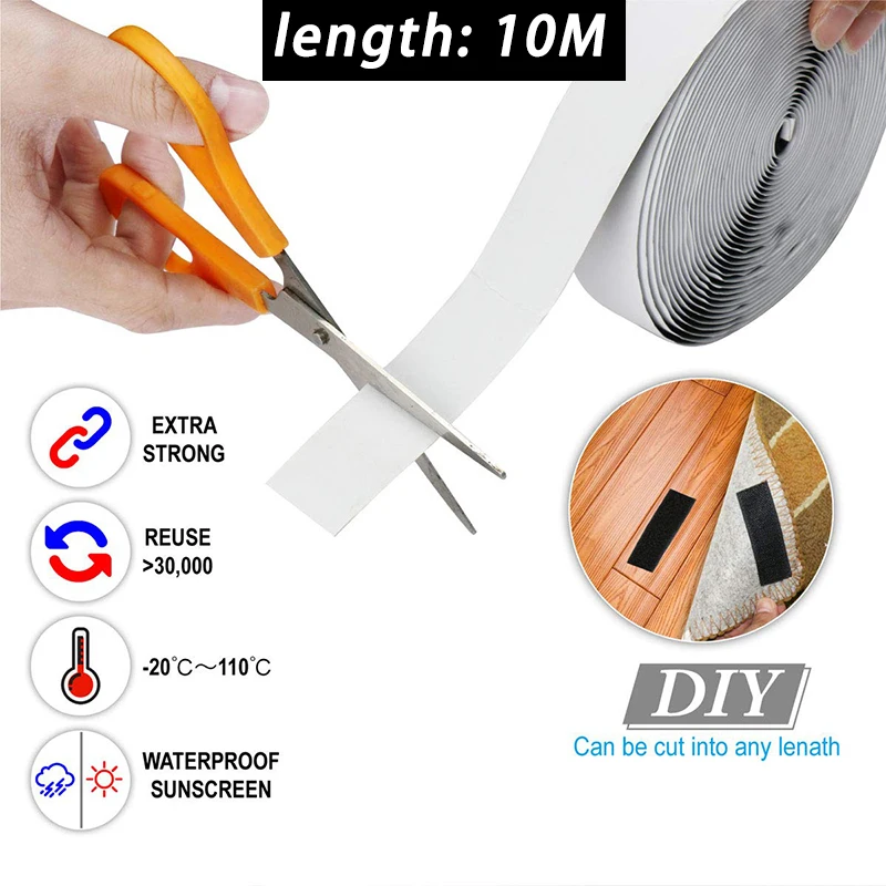 1-10M Velcros Tape Self-Adhesive Hook And Loop Fastener House Diy Belcro Magic Tap Auto Self Adhesive Strong Glue Strip Strap
