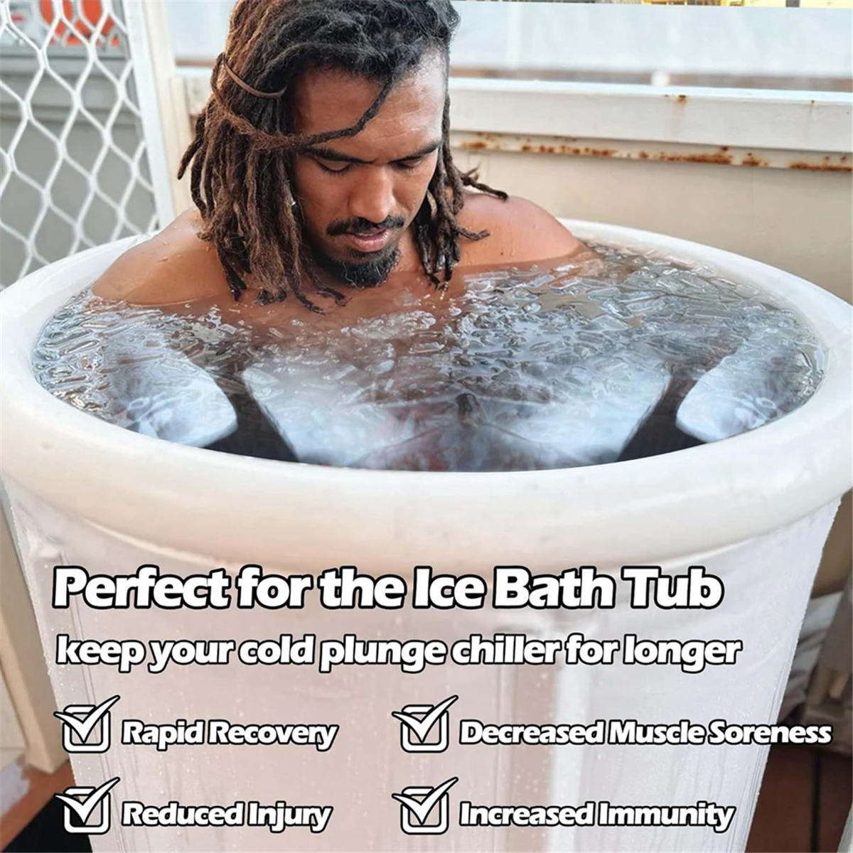 A72P 2 Stück extra große Eisblockform, Eisformen für Eisbad, Silikon-Eiswürfelformen für kalte Tauch- oder Kühler, Eiswürfelform