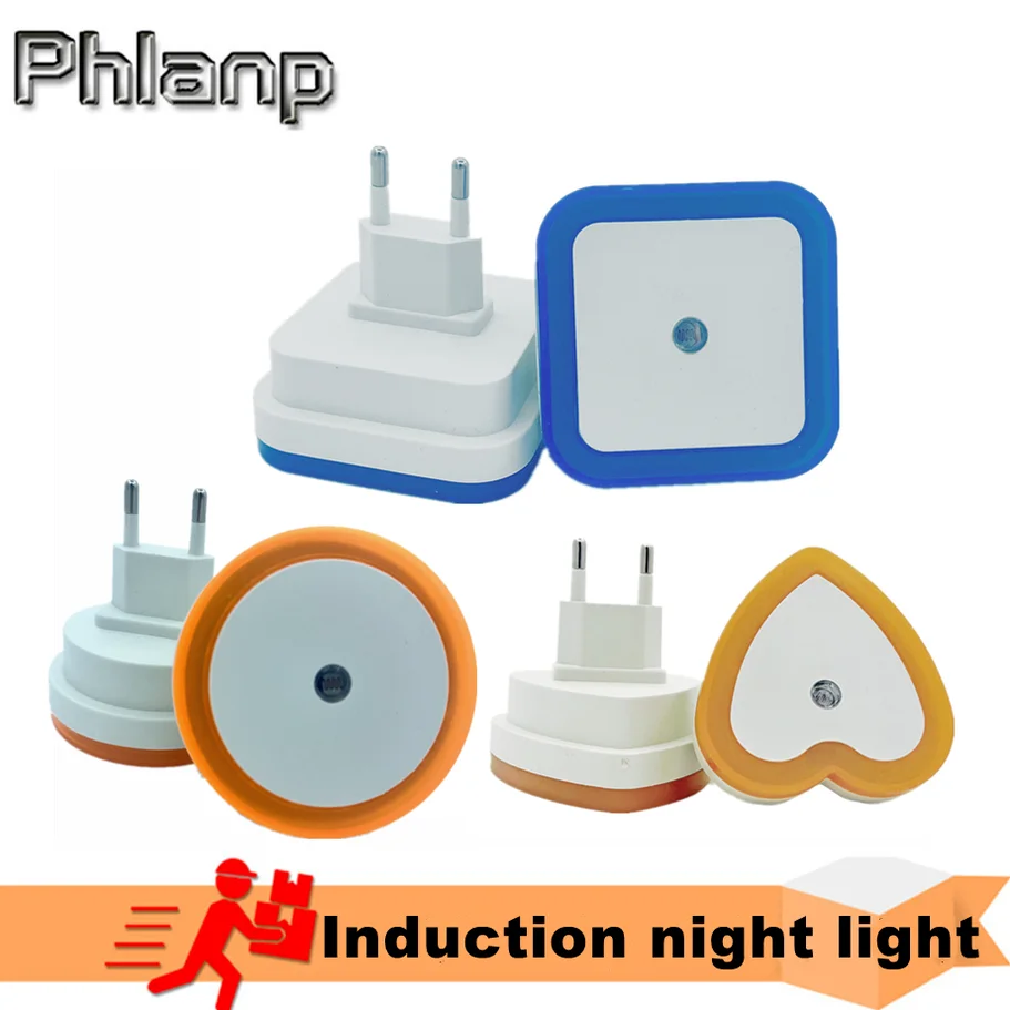 Mini luz LED nocturna con enchufe UE/EE. UU., Sensor de atardecer al amanecer, lámpara cuadrada para dormitorio, pasillo, escaleras, pasillo, 85V-265V