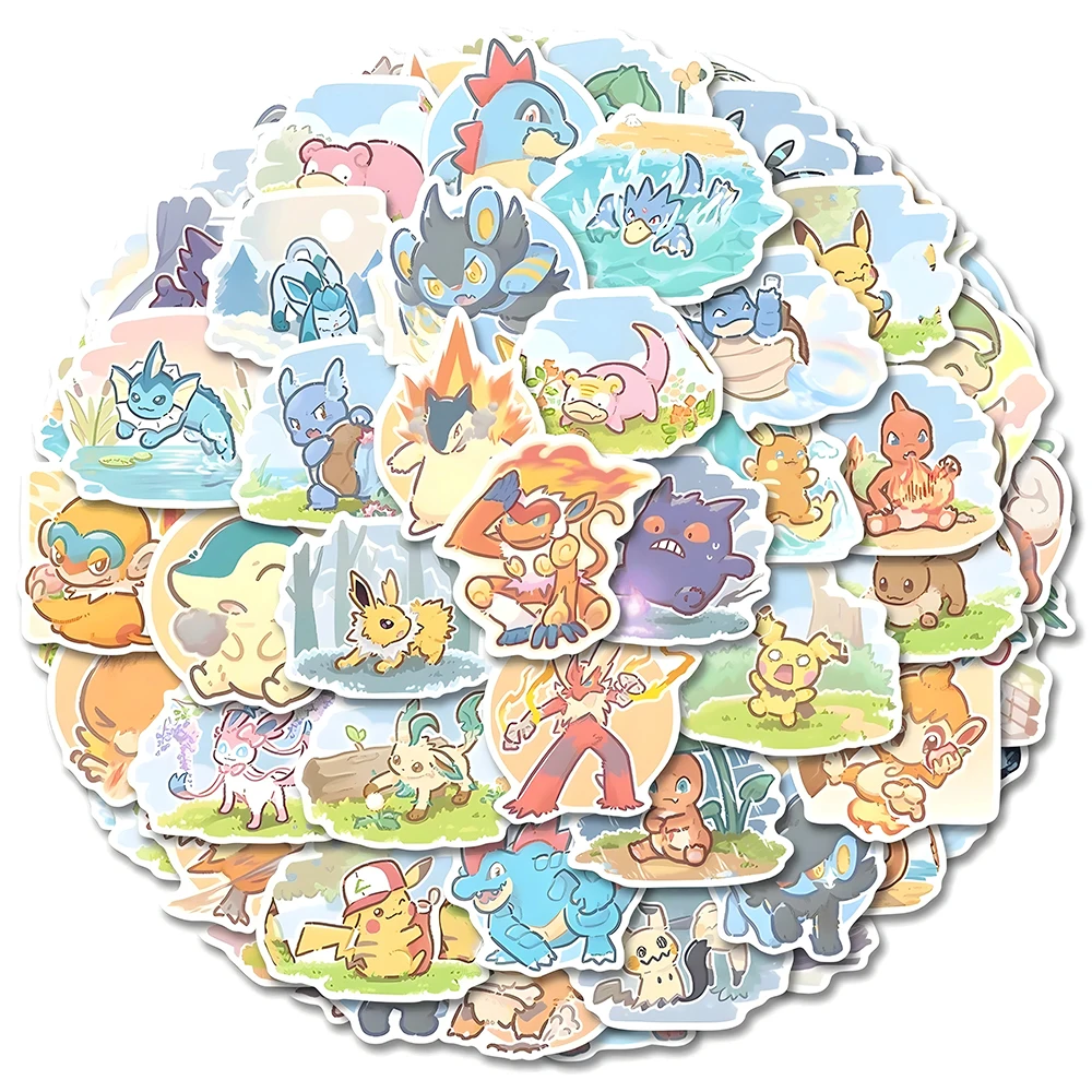 10/30/63pcs 귀여운 애니메이션 포켓몬 스티커 피카추 만화 데칼 DIY 노트북 스케이트 보드 전화 Kawaii 아이 스티커 장난감 선물