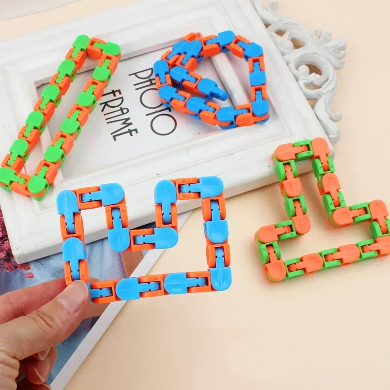 24 ส่วน Warcky แทร็คพับ CHAIN TRACK Gadgets Anti-ความเครียดของเล่นเด็กผู้ใหญ่ความเครียดบรรเทาของขวัญ Fidget ของเล่น Sensory ของเล่น