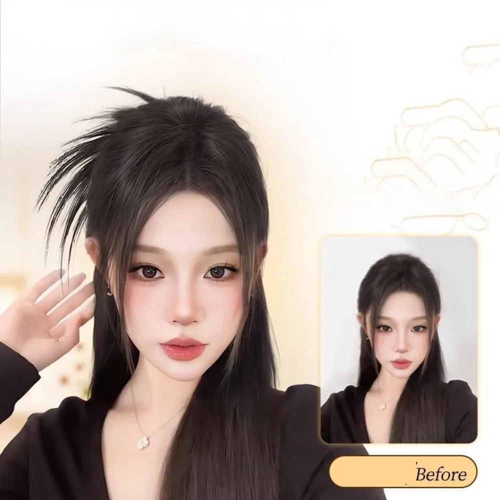 Frikadelle Kopf Synthetische Perücke Halte Clip Koreanische Faul Stil Erhöhen Haar Volumen Flauschigen Gefälschte Haar Simulation Kopfbedeckungen
