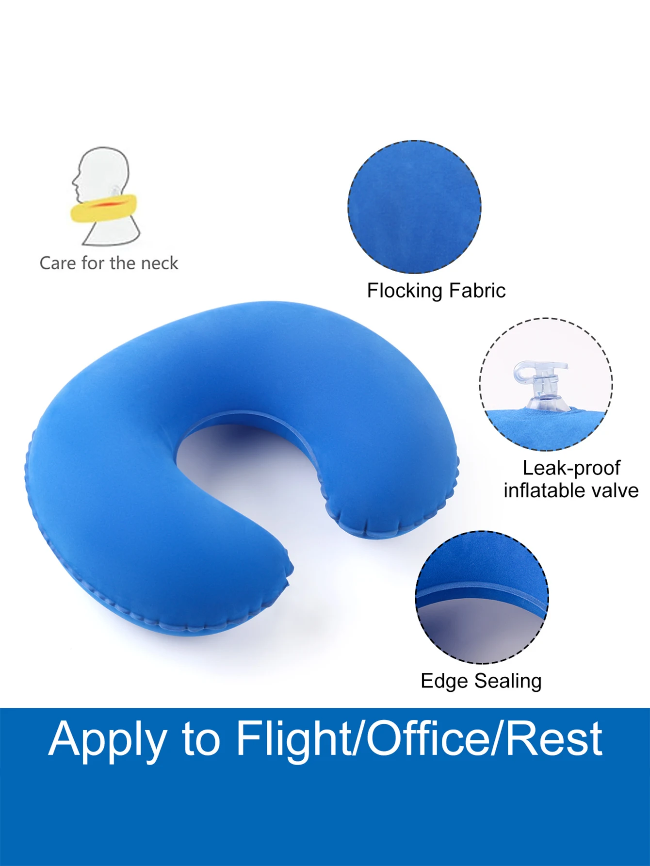 2 unids/pack almohada inflable en forma de U, almohada plegable portátil para el cuello para viajes, adecuada para viajes