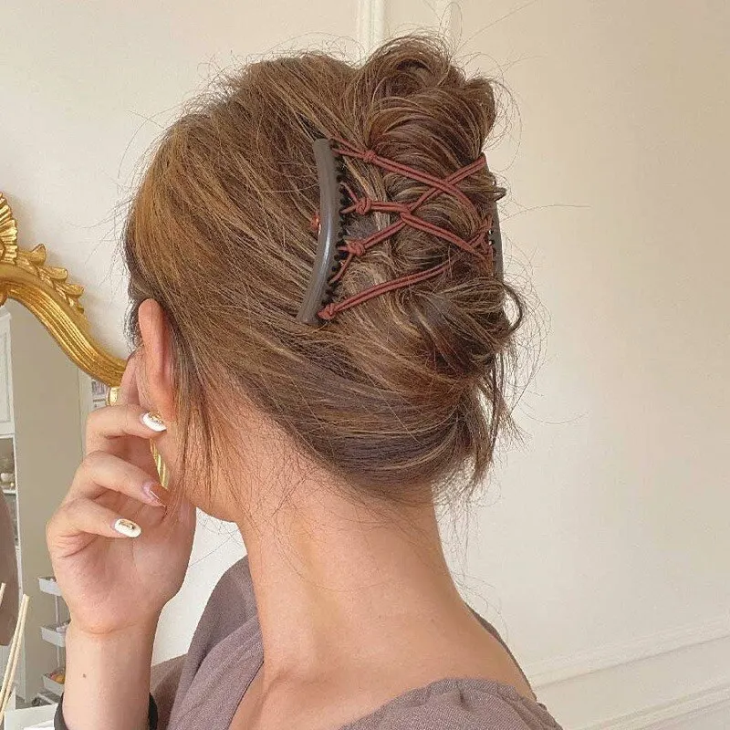 Pente de cabelo mágico criativo vintage, corda elástica, disco, grampo de cabelo para mulheres, pente de cabelo, moda