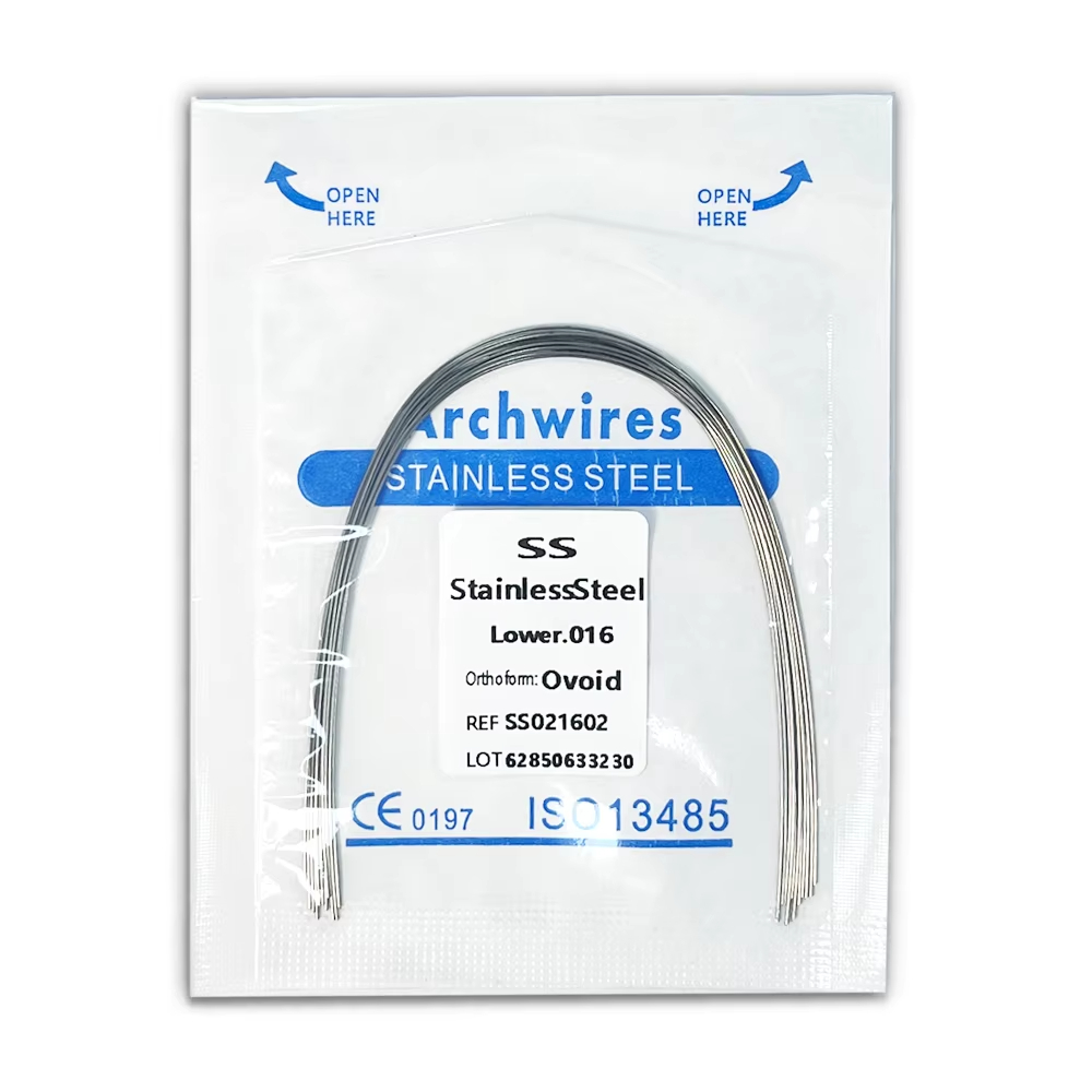歯科矯正アーチワイヤー,丸い長方形のアーチワイヤー,超弾性,歯科用,下部または上部,012, 014, 016, 018, 020, 16x1,6,16x22パックあたり10個