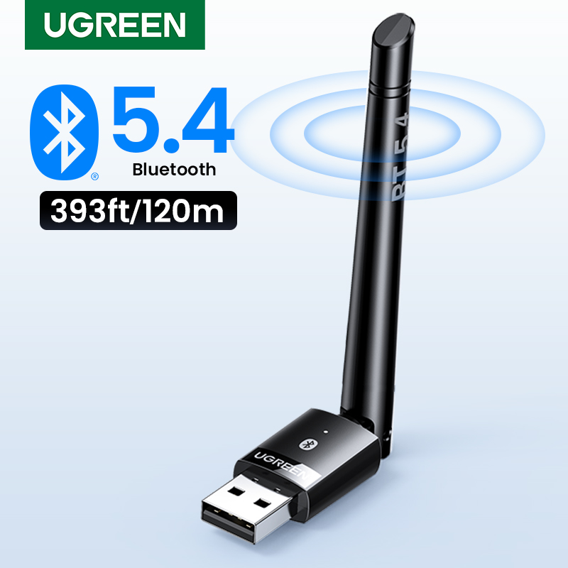 UGREEN-Adaptador USB Bluetooth 5,3 5,4, Dongle de 120M para PC, ratón inalámbrico, teclado, música, receptor de Audio, transmisor