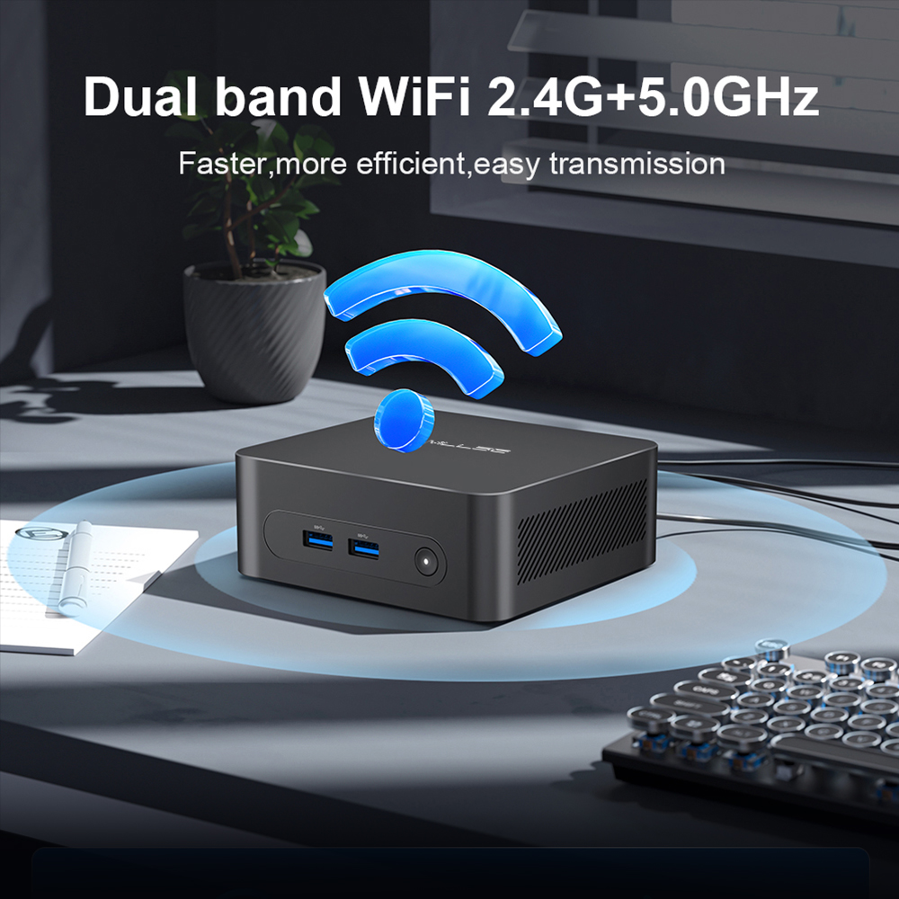 MLLSE M2 Plus Mini PC Intel Celeron 5205U Processor 8GB RAM 256GB ROM WiFi 5 BT4.2 Windows 11 Pro Desktop Computer