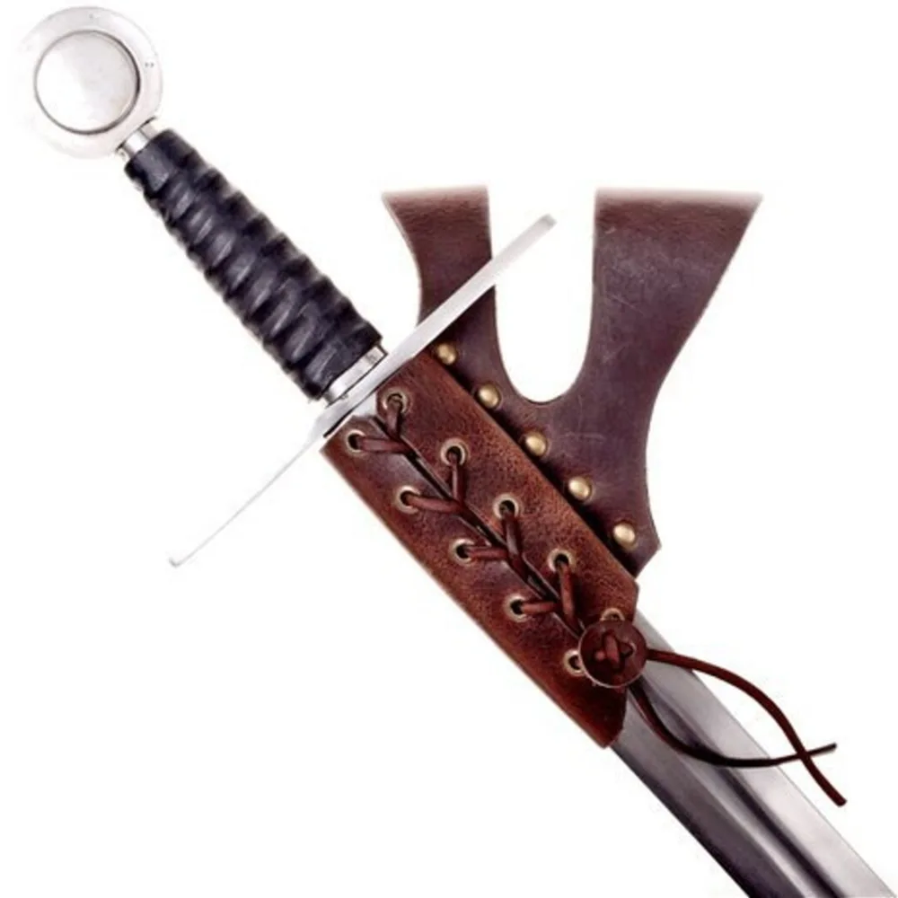 Cuerda de piel de vaca vikinga Medieval, espada, colgador, Cosplay, escenario de Halloween, accesorios de actuación