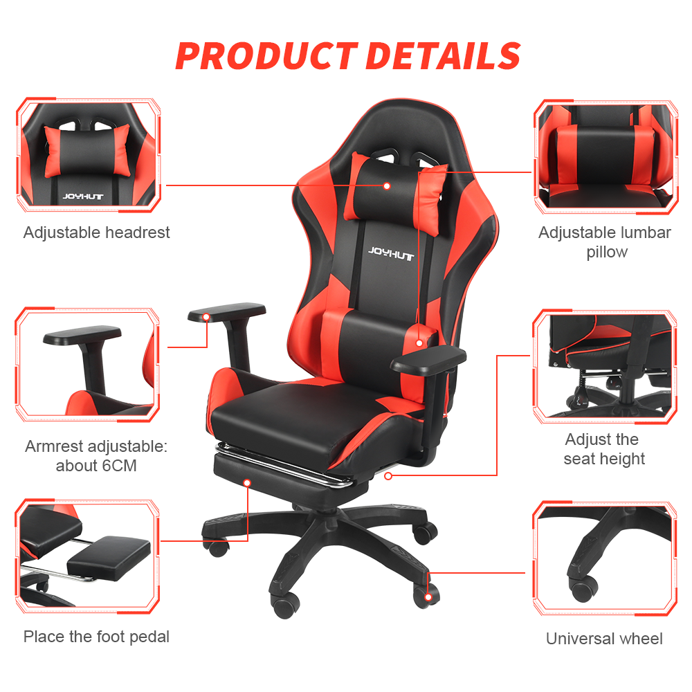 Gaming Chair Gamer Chair Ergonomic Computer Chair Lift Swivael Chair with Adjustable Armrests Backrest Lumbar Support