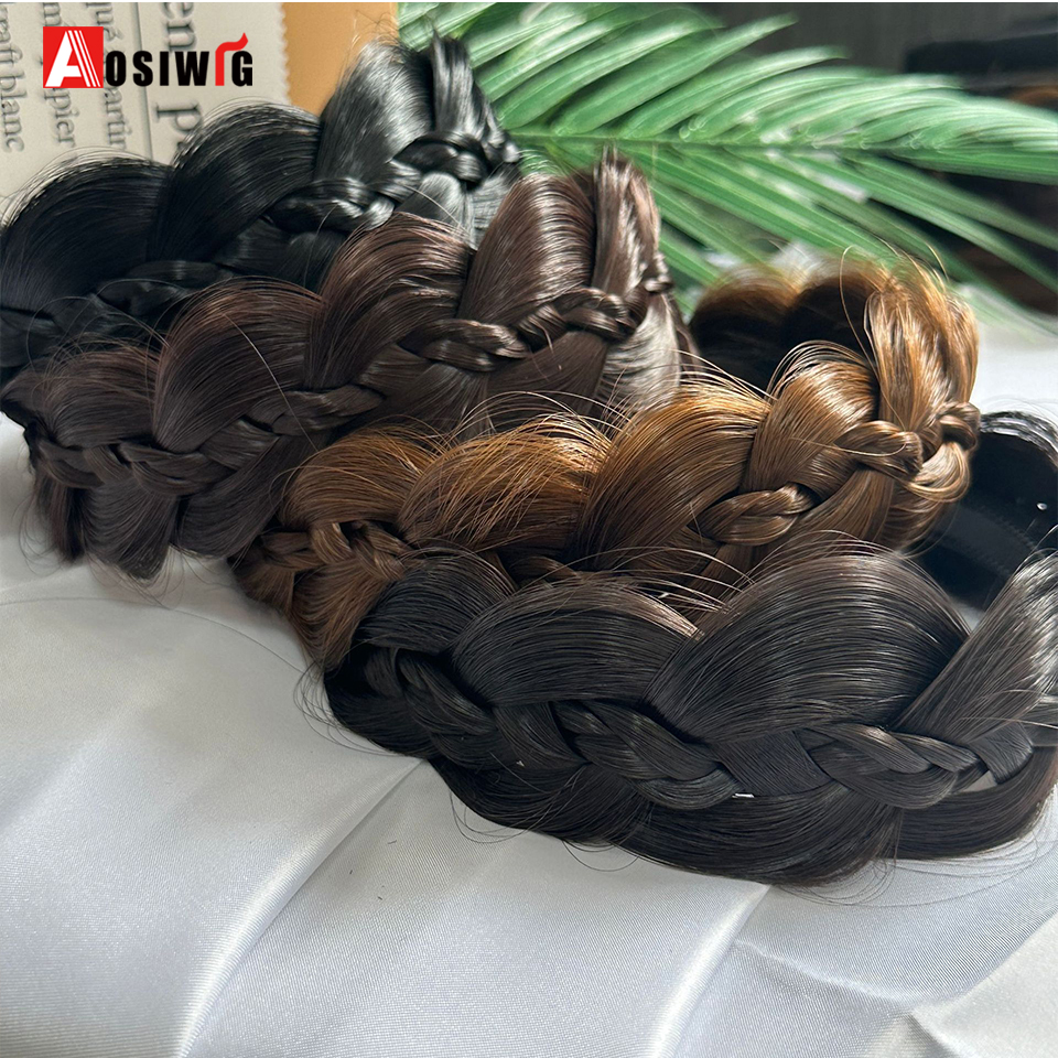 合成フィッシュボーン編組ヘッドバンドヘアベルト編組ヘアバンドボヘミアンスタイル女性髪型ヘアピース帽子アクセサリー Bl